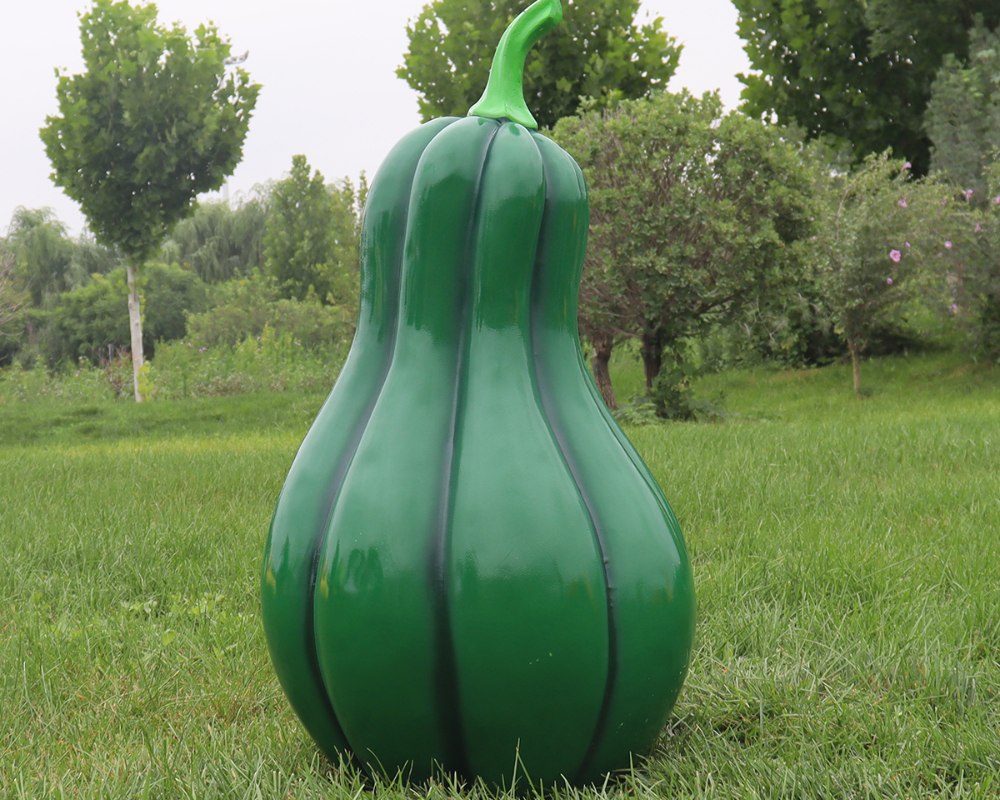 Деревенские скульптуры тыквы из стекловолокна с имитацией декора на открытом воздухе