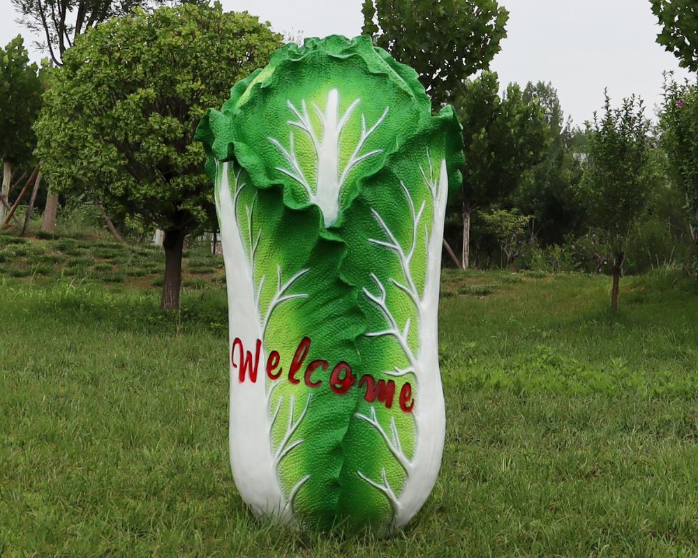 Свежие на открытом воздухе скульптуры капусты стеклоткани имитации оформления