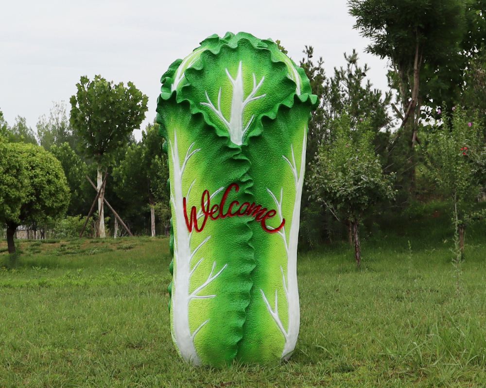 Свежие на открытом воздухе скульптуры капусты стеклоткани имитации оформления