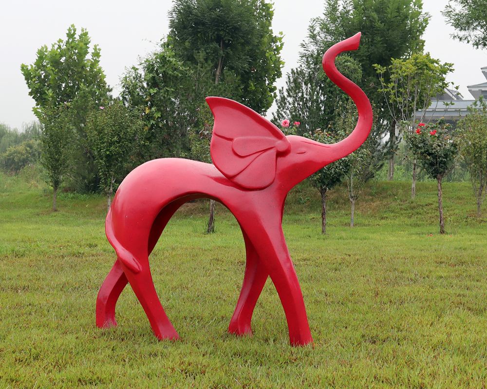 Sculptures abstraites d’éléphants de dessin animé pour une décoration extérieure moderne