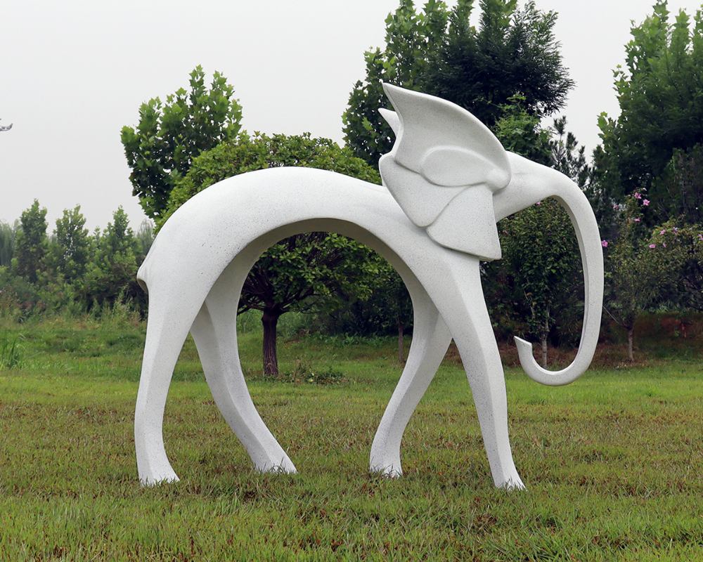 Sculptures abstraites d’éléphants de dessin animé pour une décoration extérieure moderne