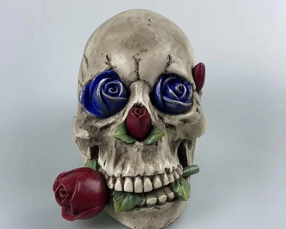 Décorations de crâne en résine d'Halloween pour la décoration intérieure