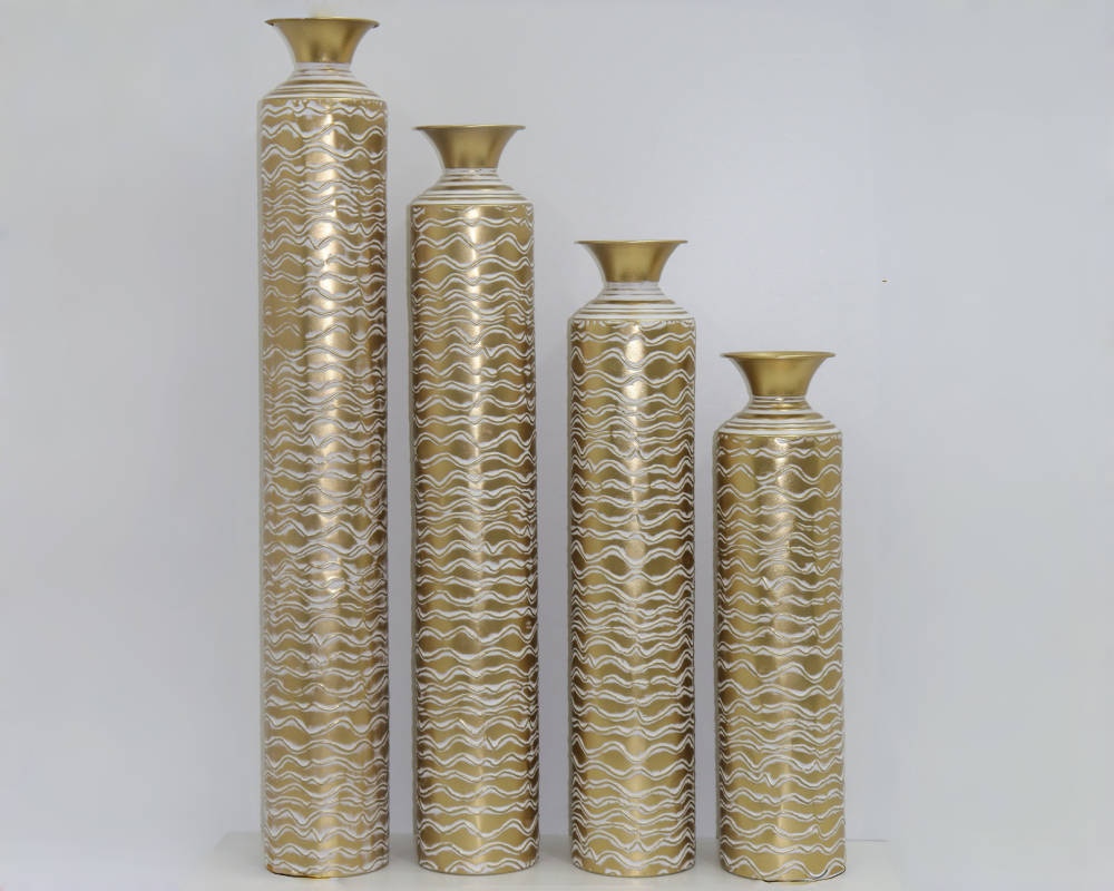 Vase d'arrangement de fleurs en résine exquise, ensemble de quatre pour un décor élégant