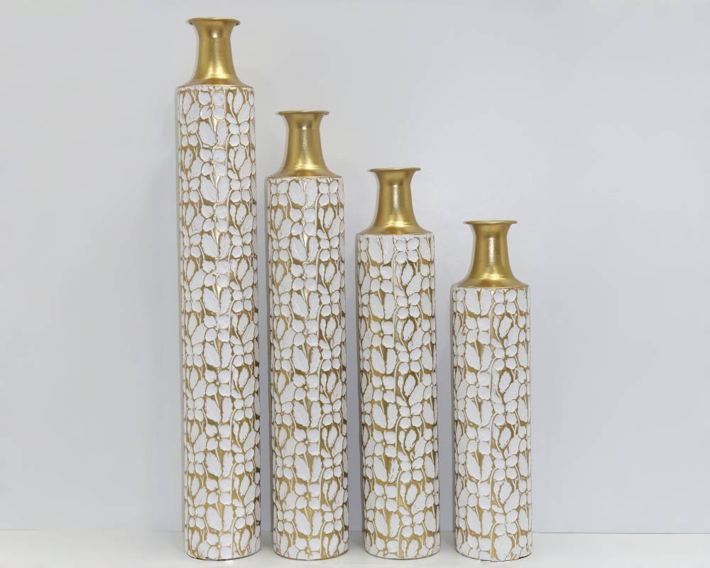 Vase d'arrangement de fleurs en résine exquise, ensemble de quatre pour un décor élégant
