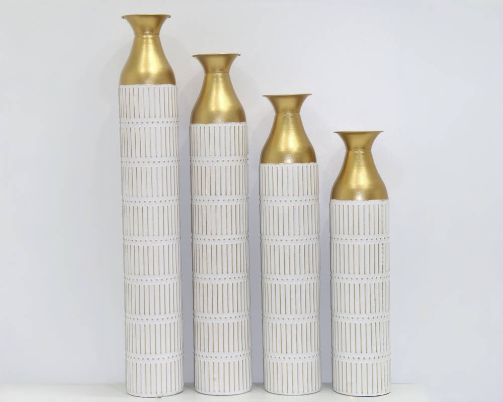 Vase d'arrangement de fleurs en résine exquise, ensemble de quatre pour un décor élégant