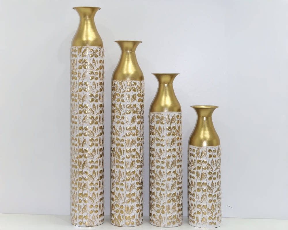 Vase d'arrangement de fleurs en résine exquise, ensemble de quatre pour un décor élégant