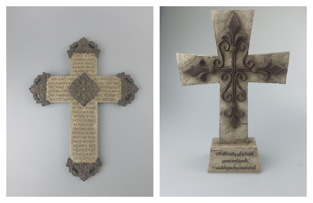 Harz-Kreuzstatuen-Ornamente