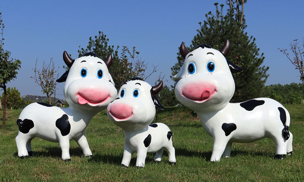 La visualizzazione delle sculture di mucca di simulazione