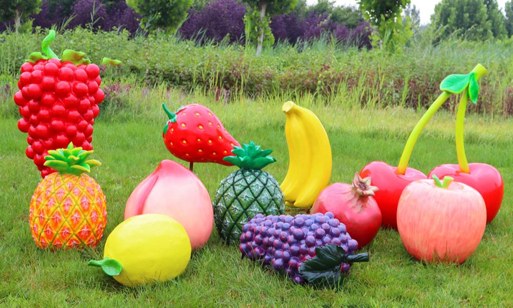 Statue di frutta in fibra di vetro decorazione esterna