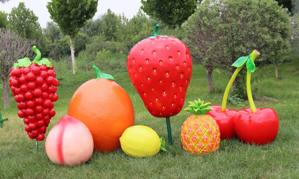 Statue di frutta in fibra di vetro decorazione esterna