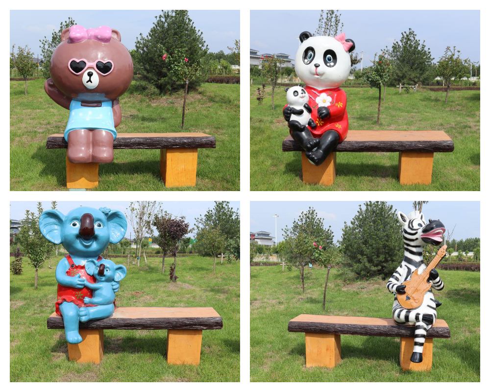 Combinazione delle sculture per panca animali da cartone animato (1)