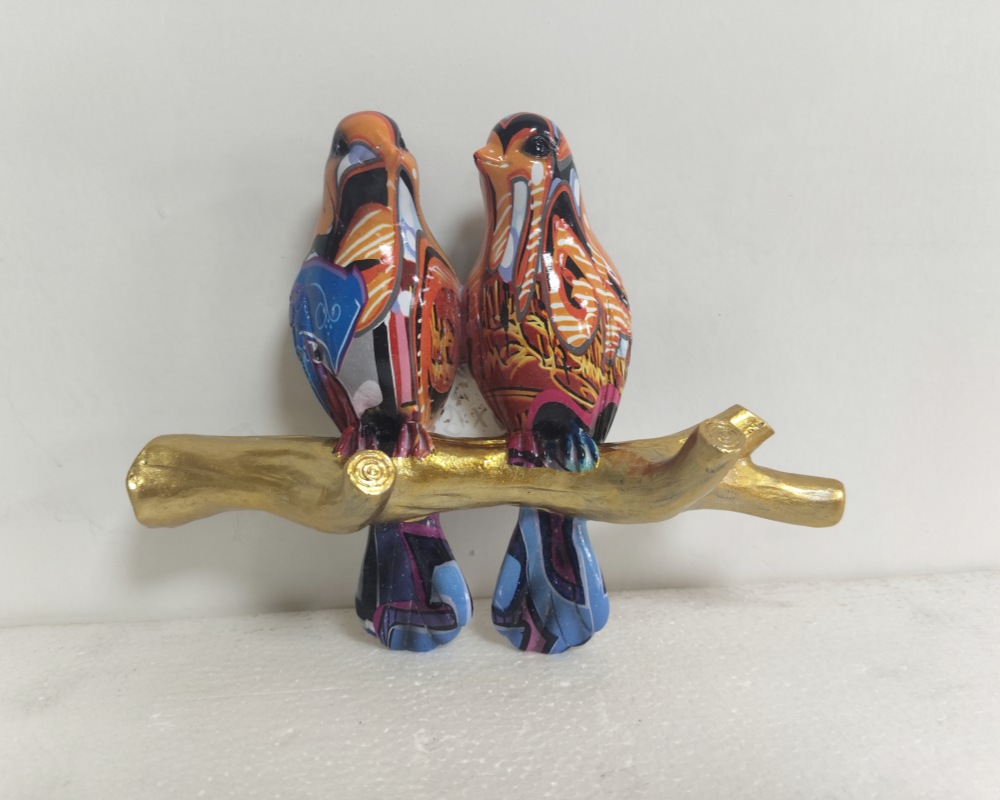 Sculpture d'animaux en résine colorée créative, ornements pour décoration de maison Unique