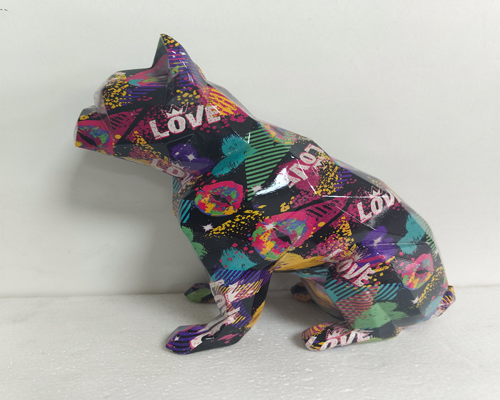 Sculpture d'animaux en résine colorée créative, ornements pour décoration de maison Unique