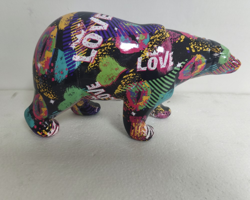Sculpture d'animaux en résine colorée créative, ornements pour décoration de maison Unique