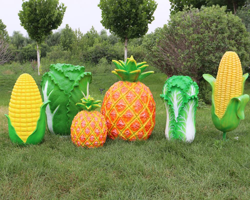 Factory Creative Park Garden Decoration Decorazione di ornamenti vegetali realistici Scultura in fibra di vetro