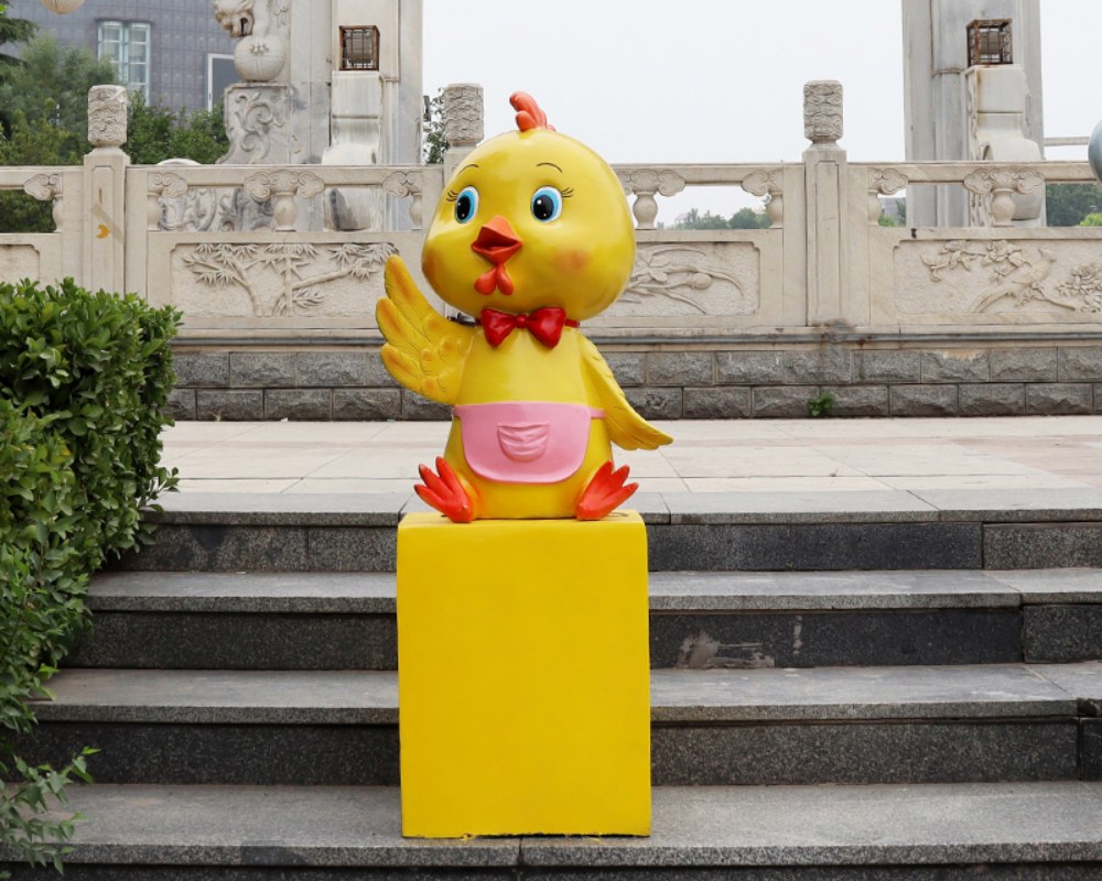 كبيرة في الهواء الطلق حار بيع الكرتون تماثيل زودياك الصينية الحيوان الحلي الألياف الزجاجية الديكور