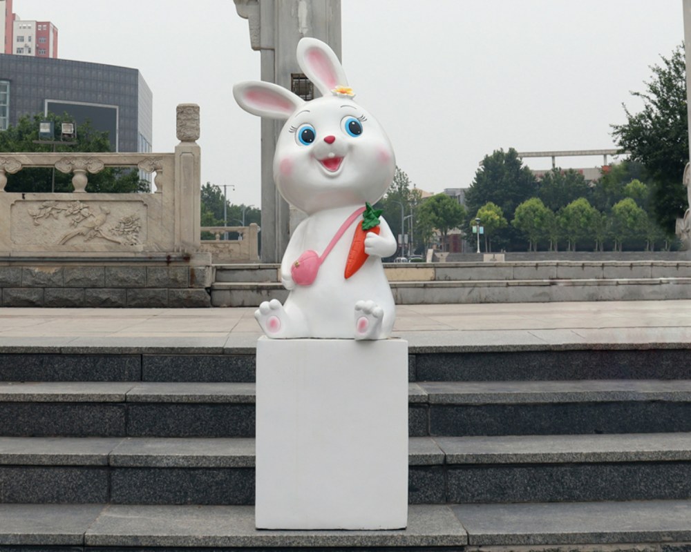 كبيرة في الهواء الطلق حار بيع الكرتون تماثيل زودياك الصينية الحيوان الحلي الألياف الزجاجية الديكور