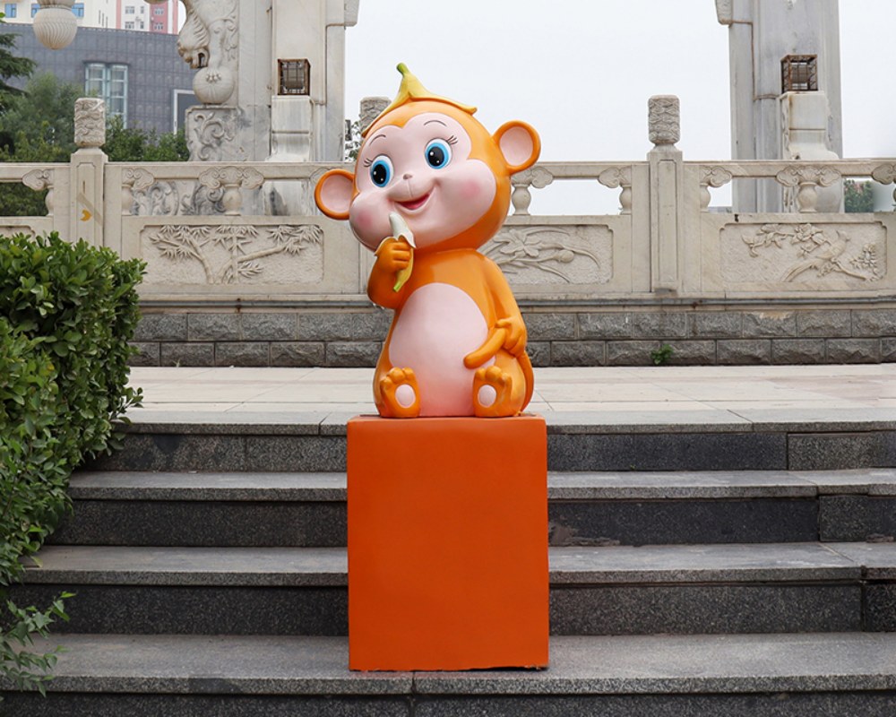 كبيرة في الهواء الطلق حار بيع الكرتون تماثيل زودياك الصينية الحيوان الحلي الألياف الزجاجية الديكور