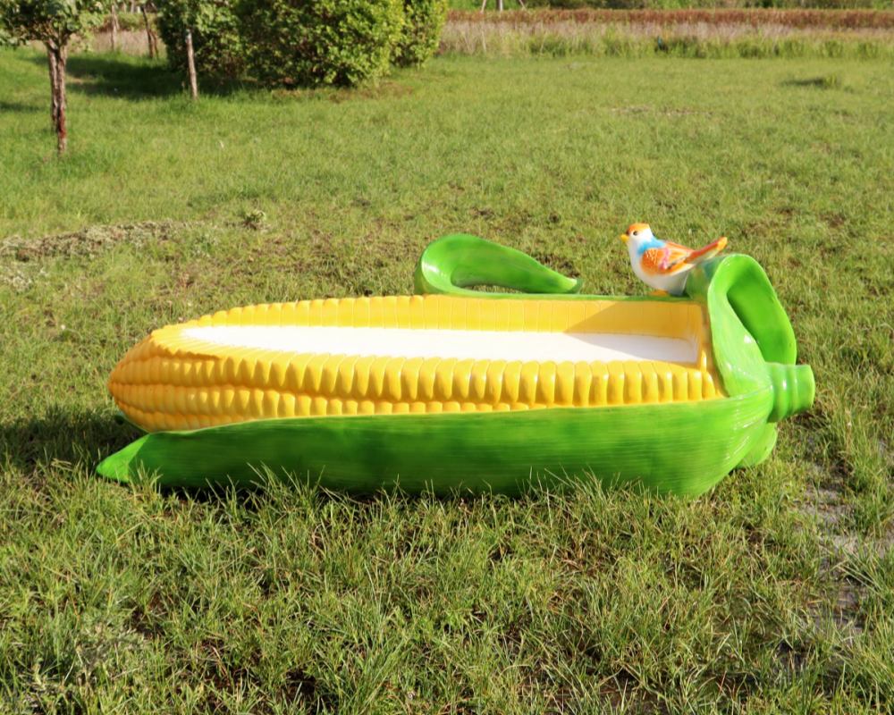 Décoration extérieure faite sur commande de place de centre commercial de parc de banc végétal de FRP