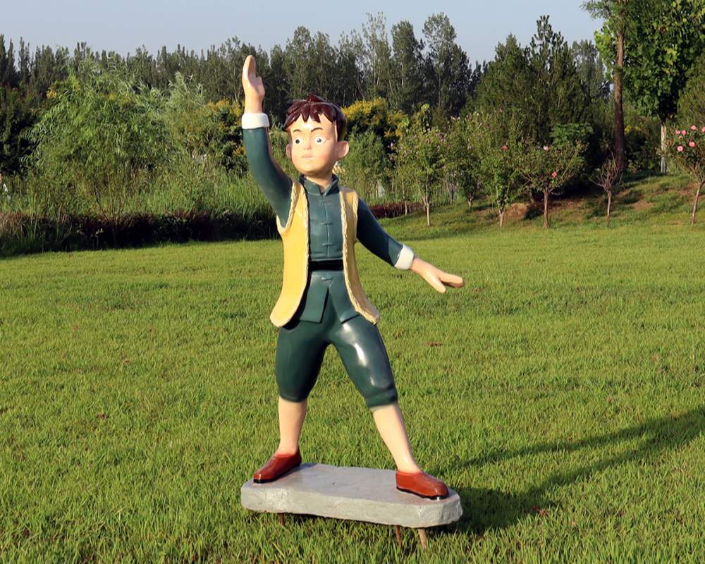 في الهواء الطلق مخصص الألياف الزجاجية شخصية كرتونية التذكارية بطل النحت الحلي