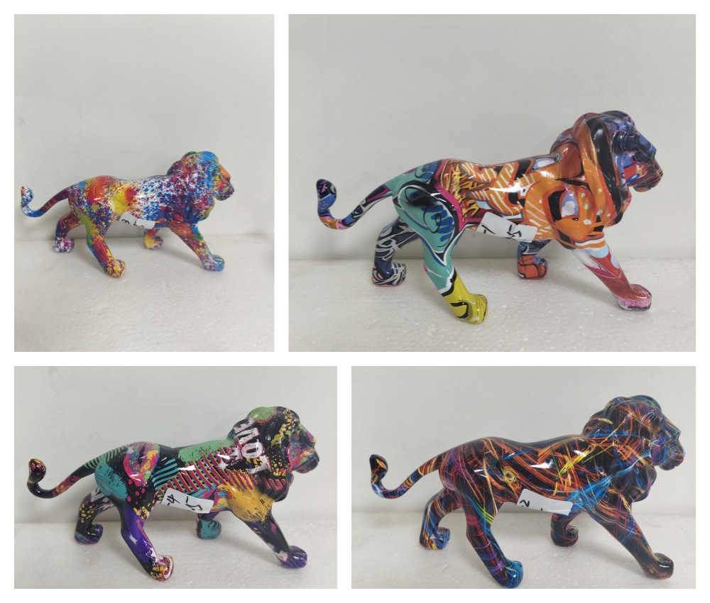 Resin animal lion statues