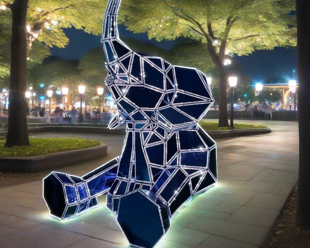 Luminous elephant sculpture