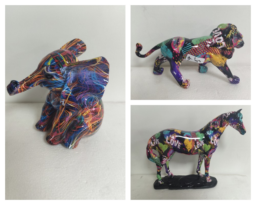 Vibrant Resin Animal Sculptures for Artistic Home Decor