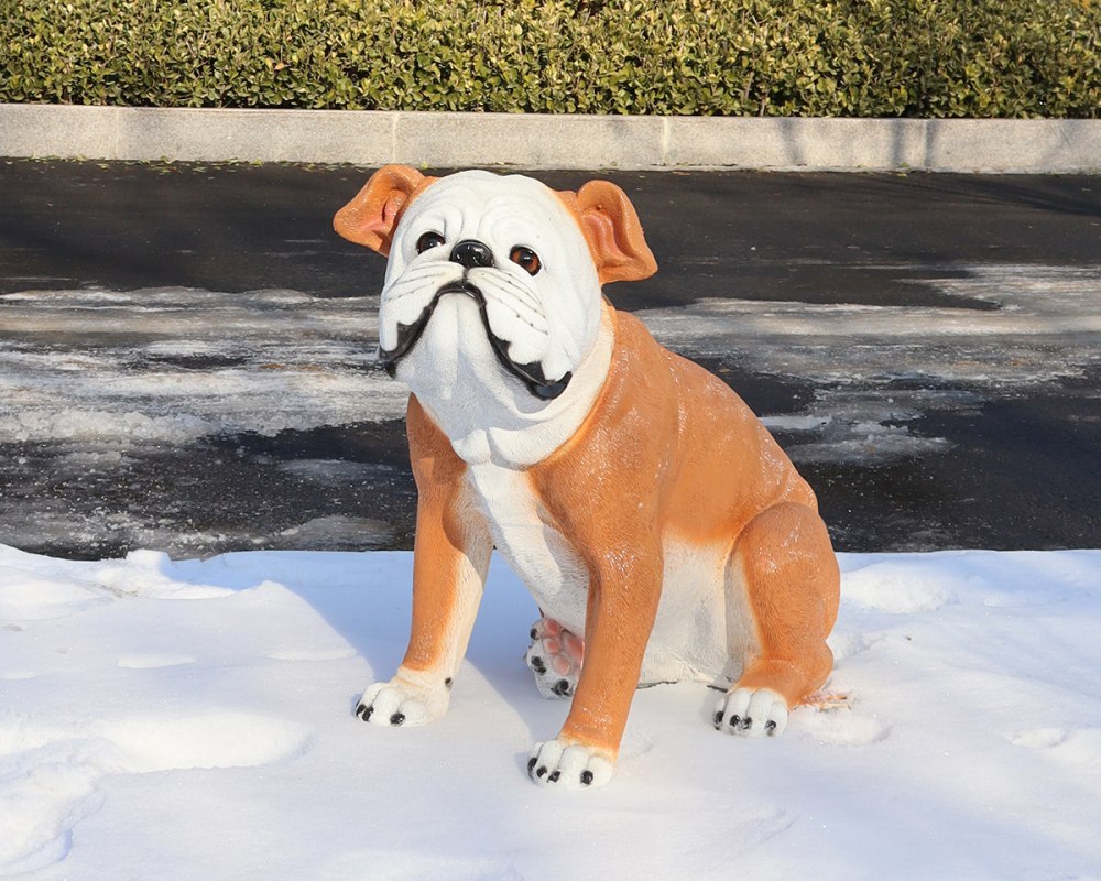 Life-Size Vibrant French Bulldog Statue Dog Garden Art Ornament