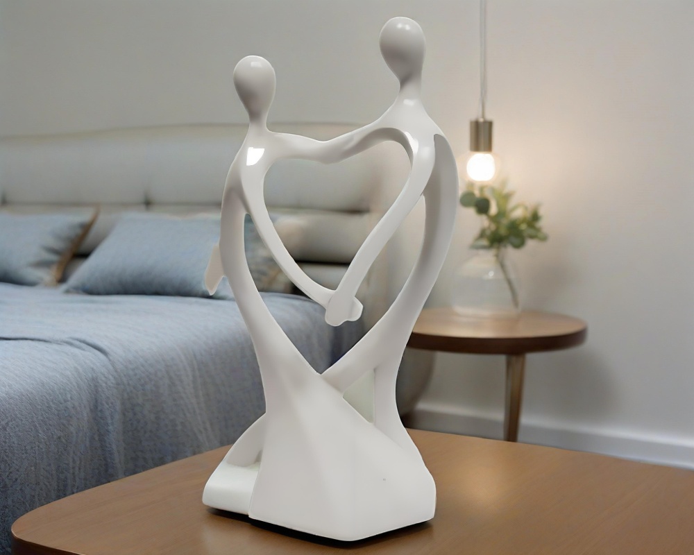 White abstract resin sculpture
