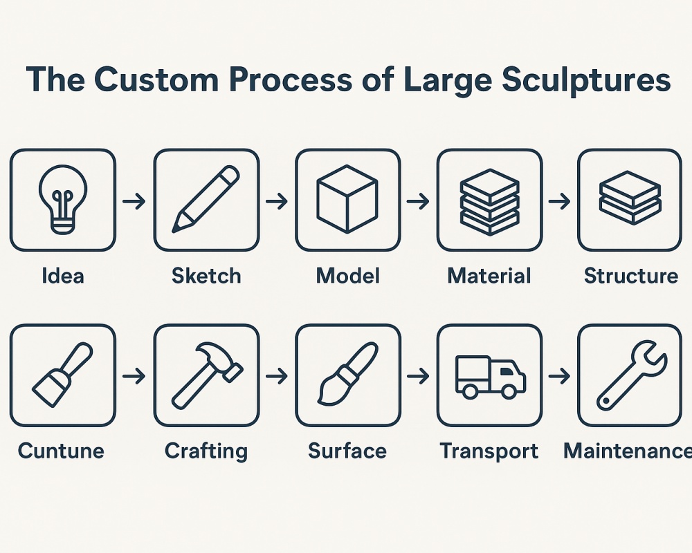 Custom sculpture production process chart