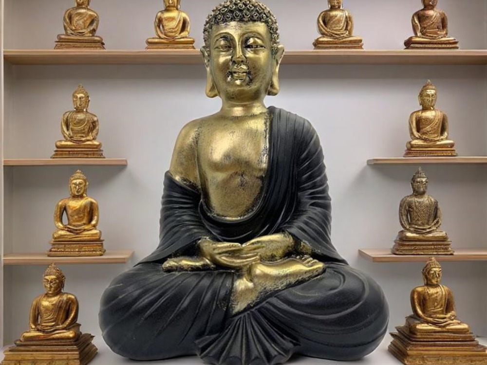 Small seated Buddha sculpture