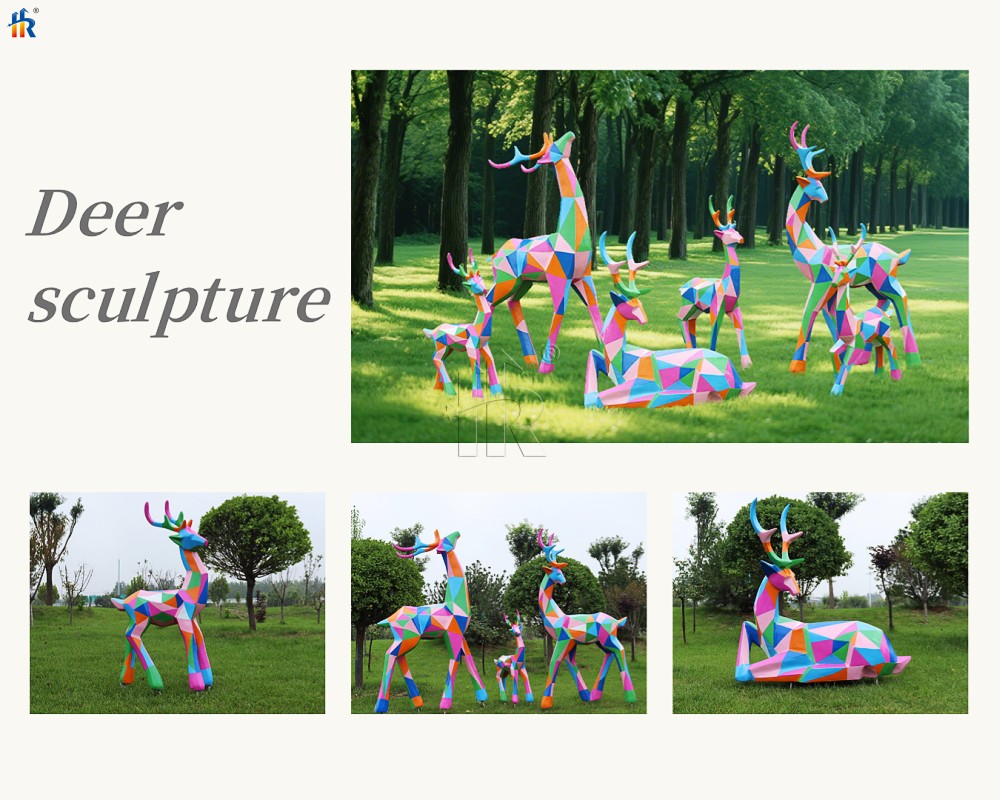 Geometrische Hirschskulptur