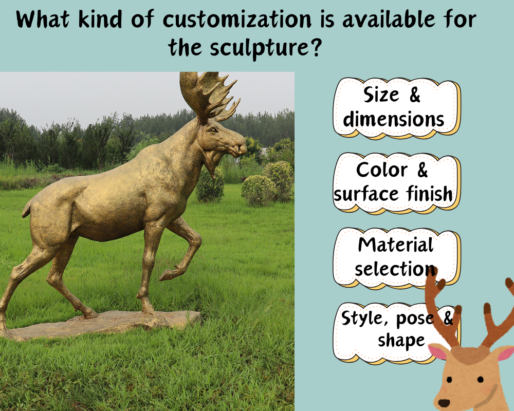 Anpassbare Optionen für Elchskulpturen