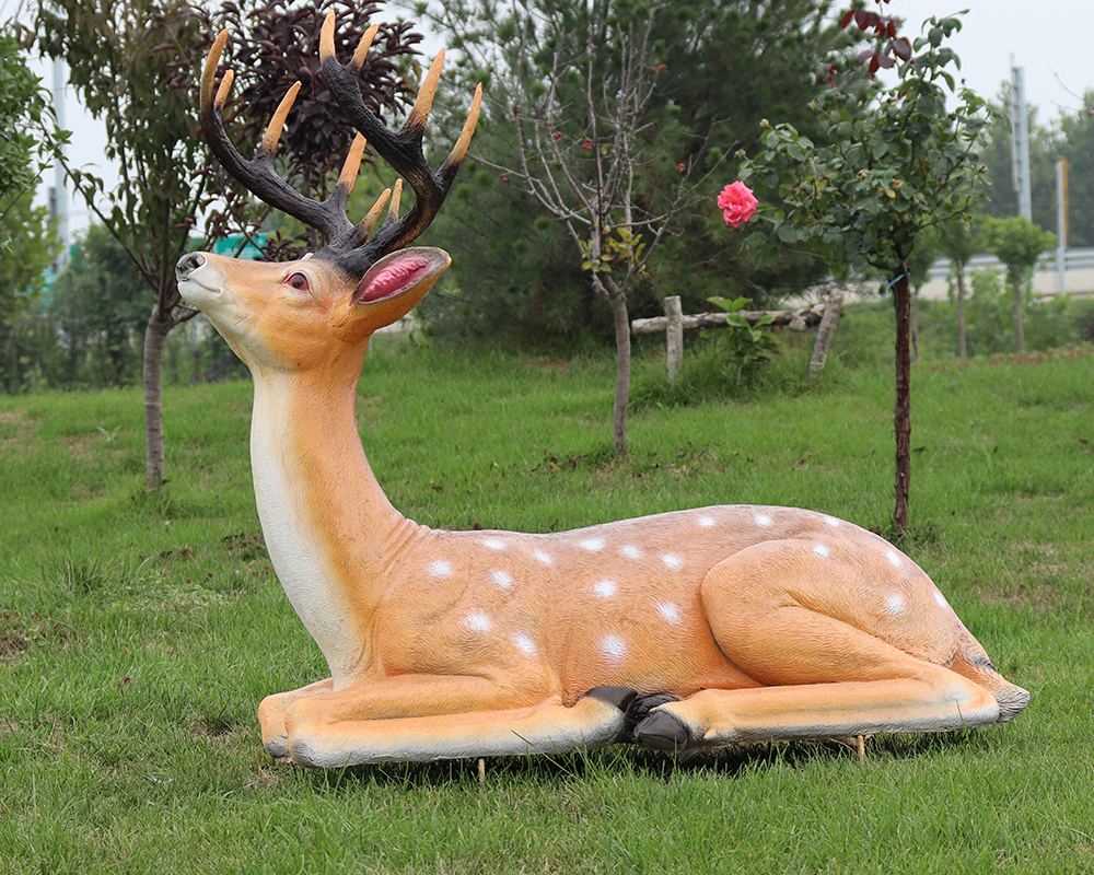 Sika-Hirsch-Fiberglas-Skulptur, Großhandel, individuelle Gartendekoration
