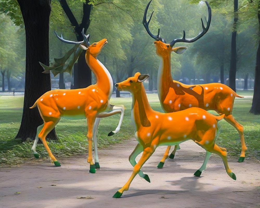 Sika-Hirsch-Fiberglas-Skulptur, Großhandel, individuelle Gartendekoration