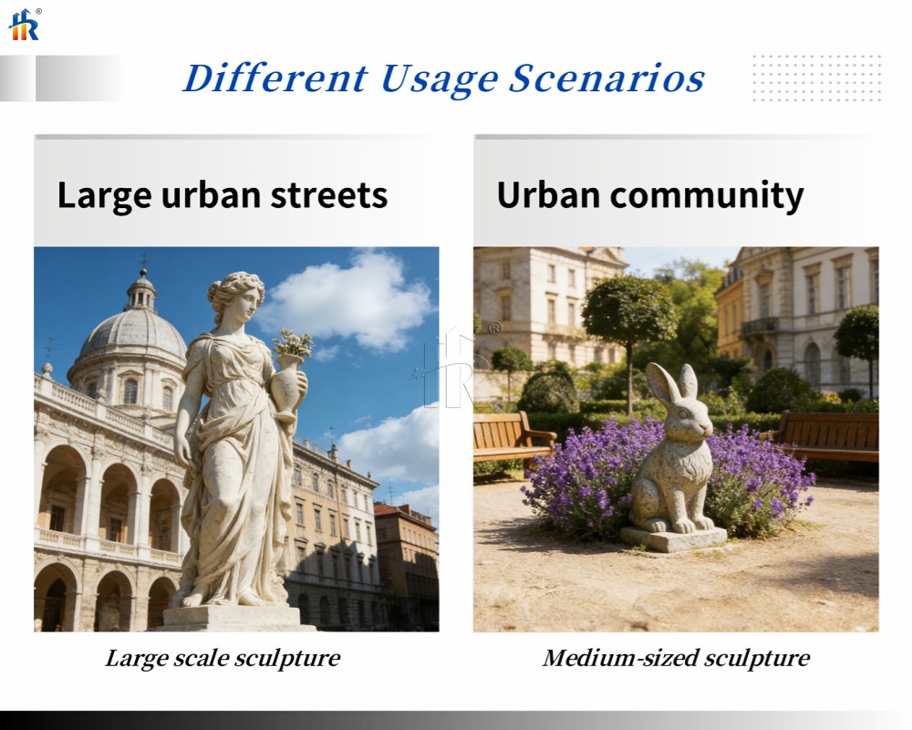 escultura de tamanhos diferentes