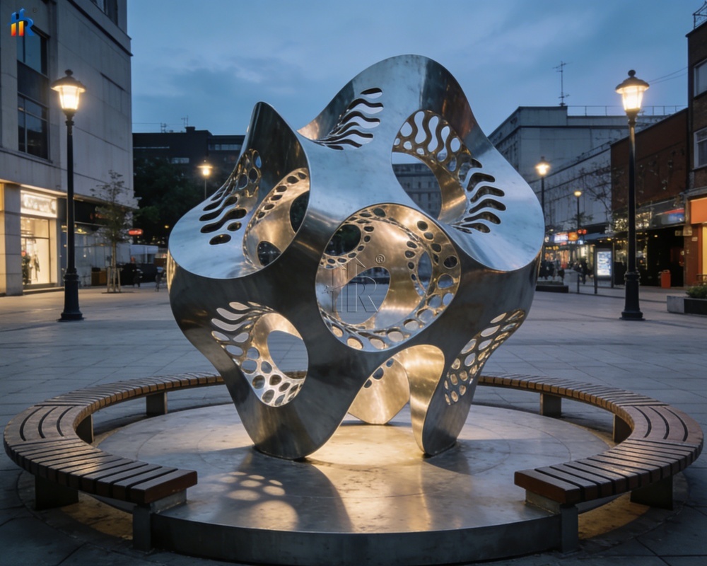 openwork stainless steel sculpture