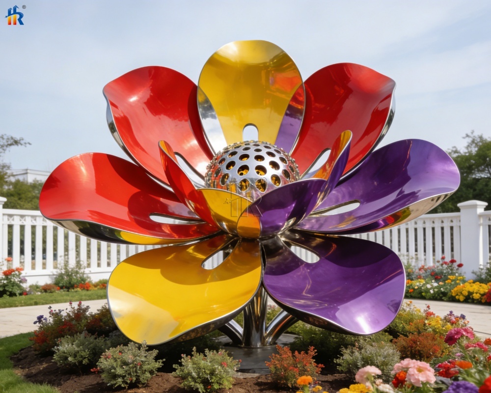 Colored stainless steel sculptures