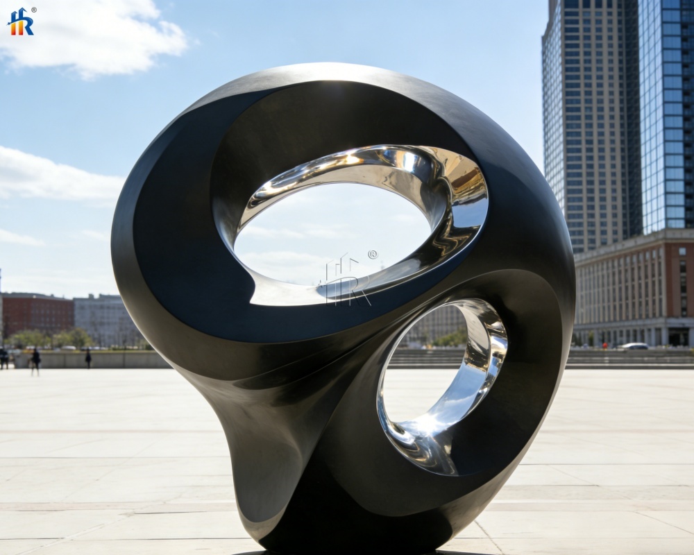 Abstract stainless steel sculptures