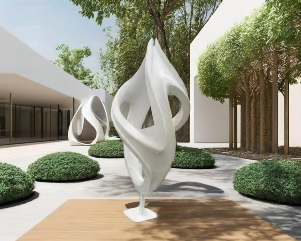 Абстрактная кольцевая скульптура из нержавеющей стали на открытом воздухе большое современное искусство металла