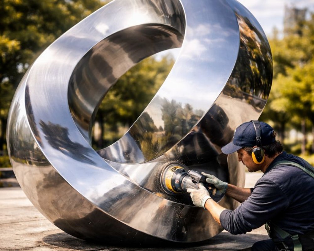 Cinq finitions de surface courantes pour les sculptures en acier inoxydable