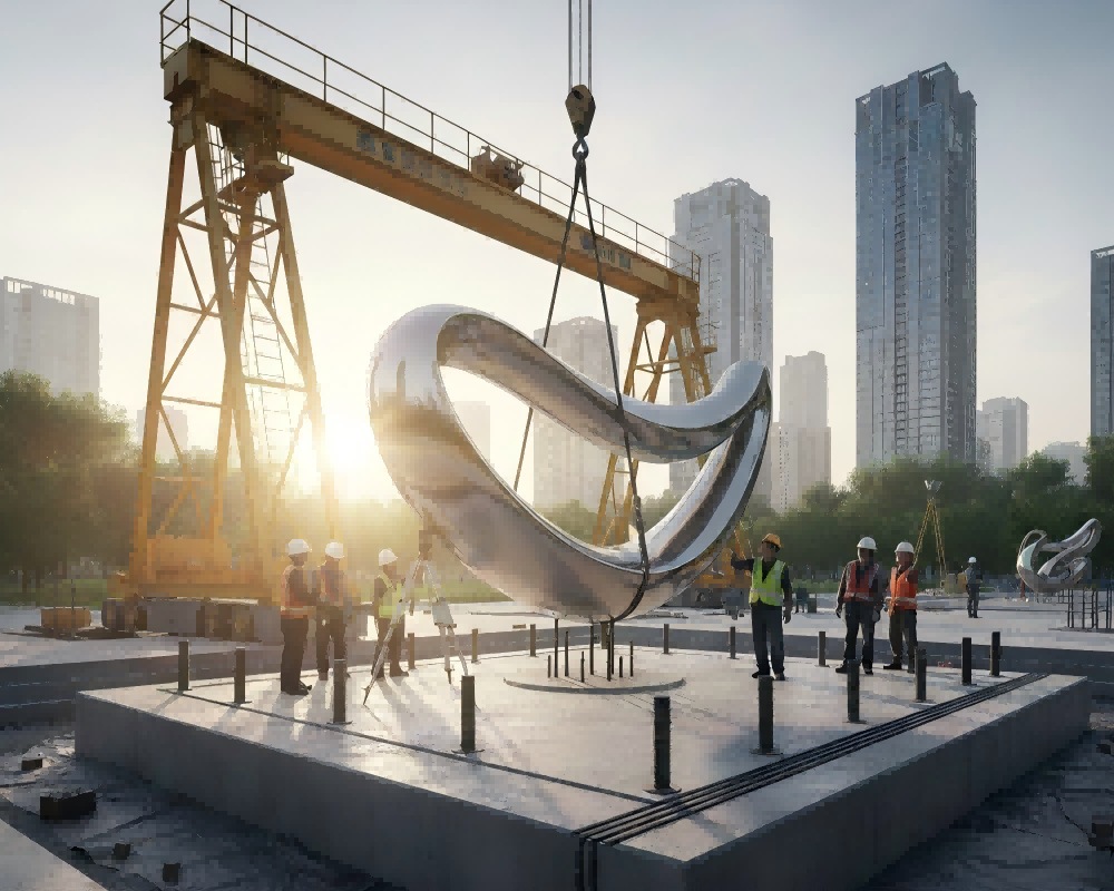 Méthodes d'installation de sculptures en acier inoxydable pour les projets extérieurs