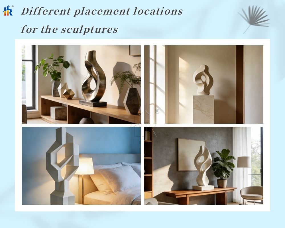 placing the sculptures