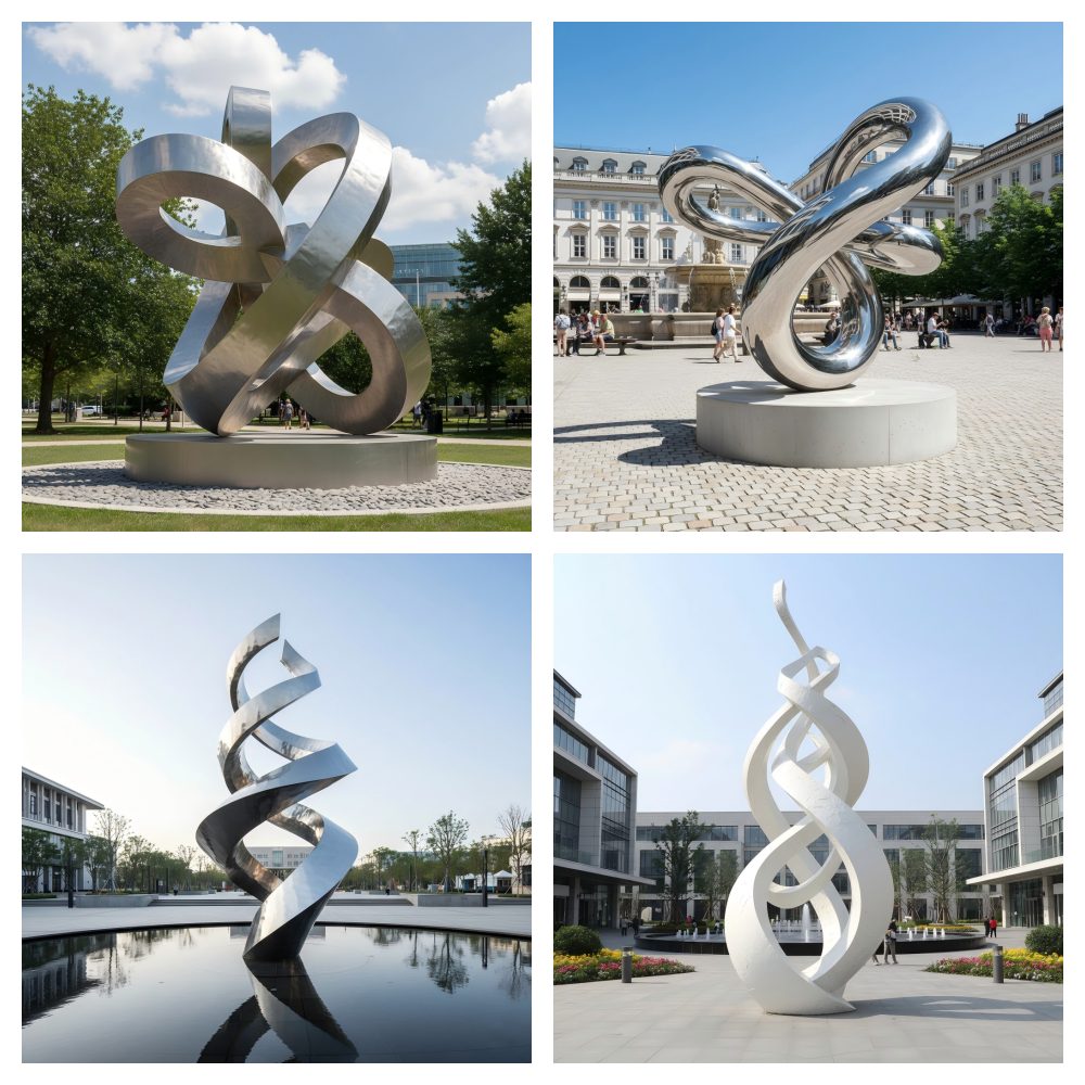 Abstract sculptures of different styles