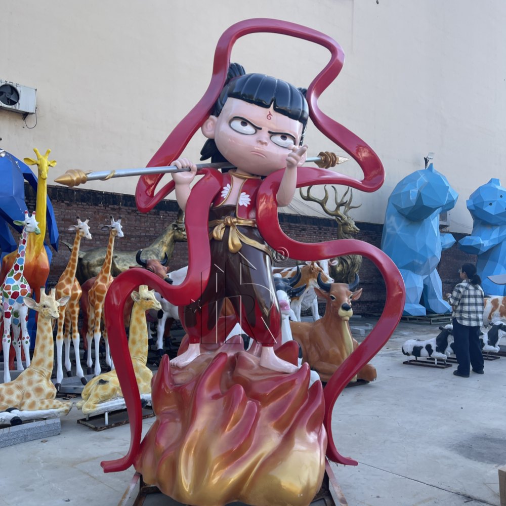 Lifelike cartoon fiberglass sculptures