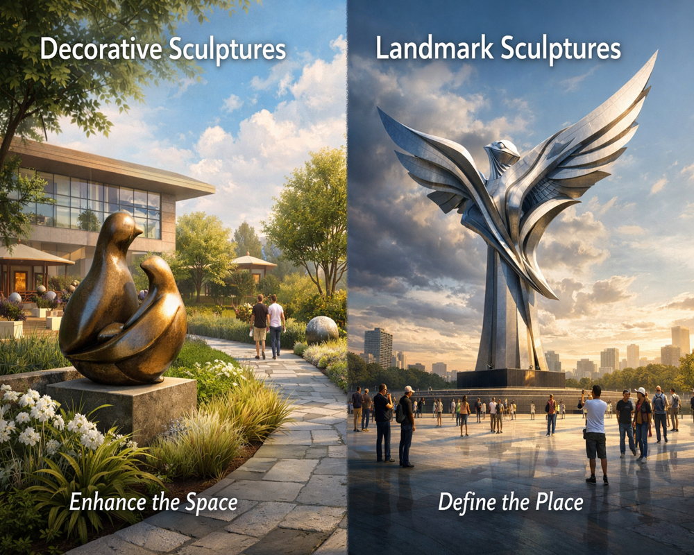 The Difference Between Decorative Sculptures and Landmark Sculptures