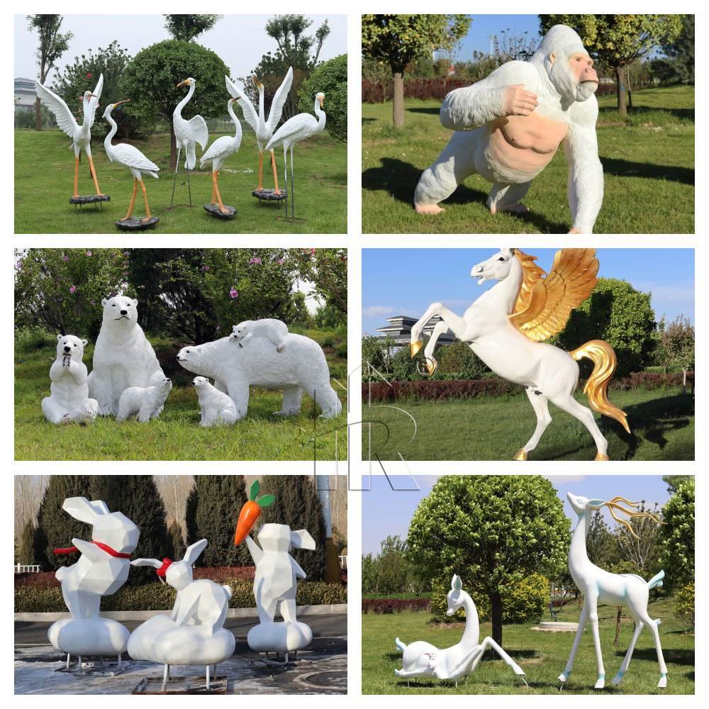 Fiberglass animal sculptures by Ruiheng Crafts