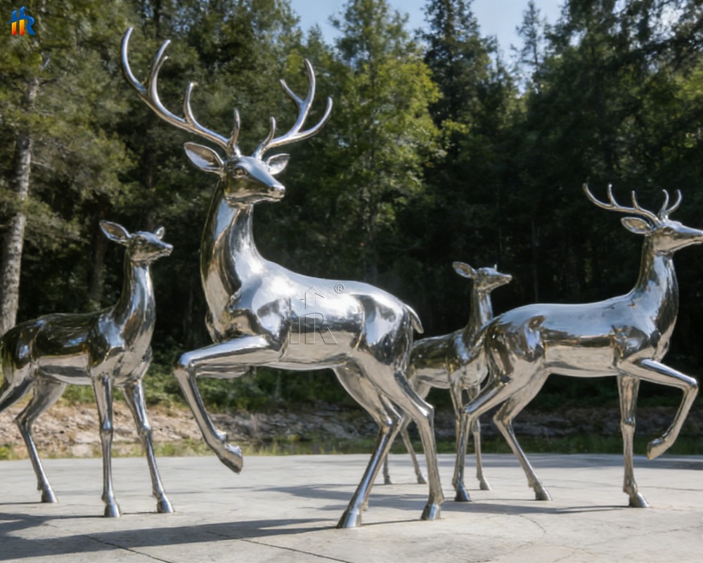 Stainless steel animal sculptures