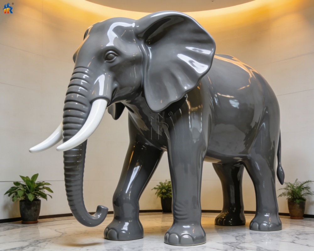 Elephant fiberglass sculptures
