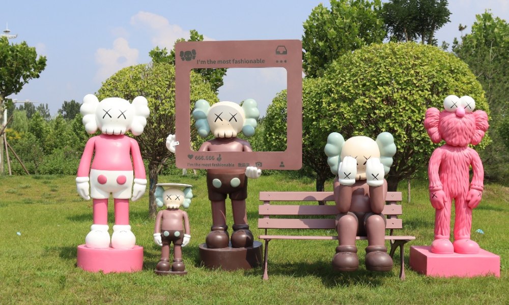 Cartoon interactive fiberglass sculptures